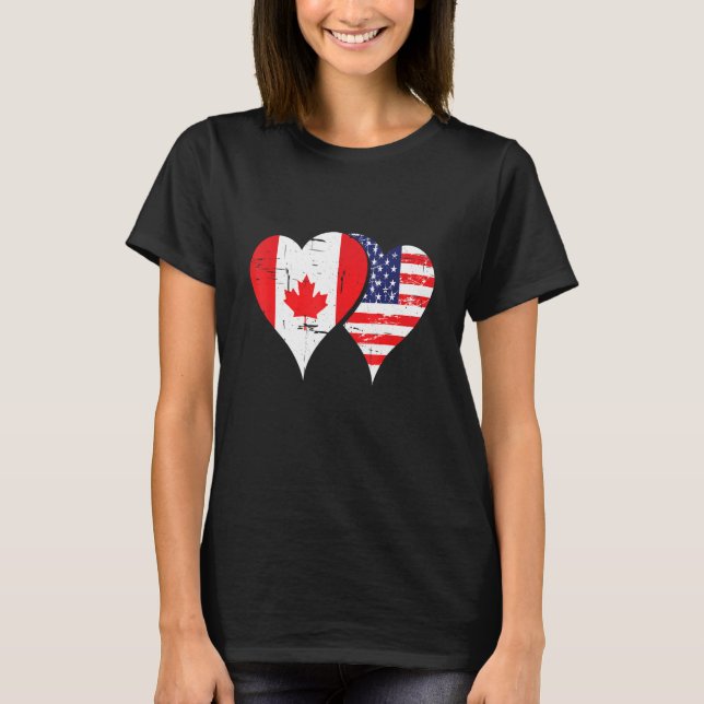 Camiseta Canadian roots two nations in one human USA Canadi (Anverso)