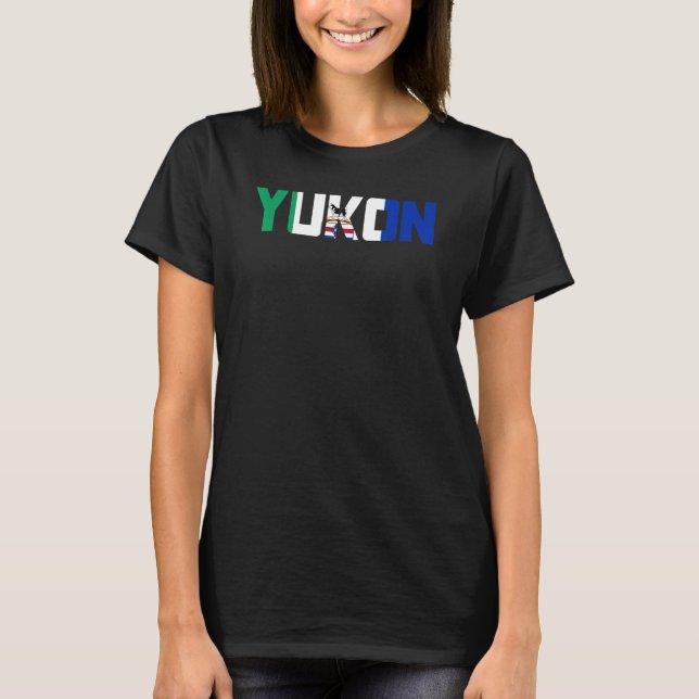 Camiseta Canadian Yukon Territory Flag Proud Canada Husky S (Anverso)