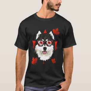 Camiseta Canadiense Alaskan Malamute Maple Leaf Patriótico 
