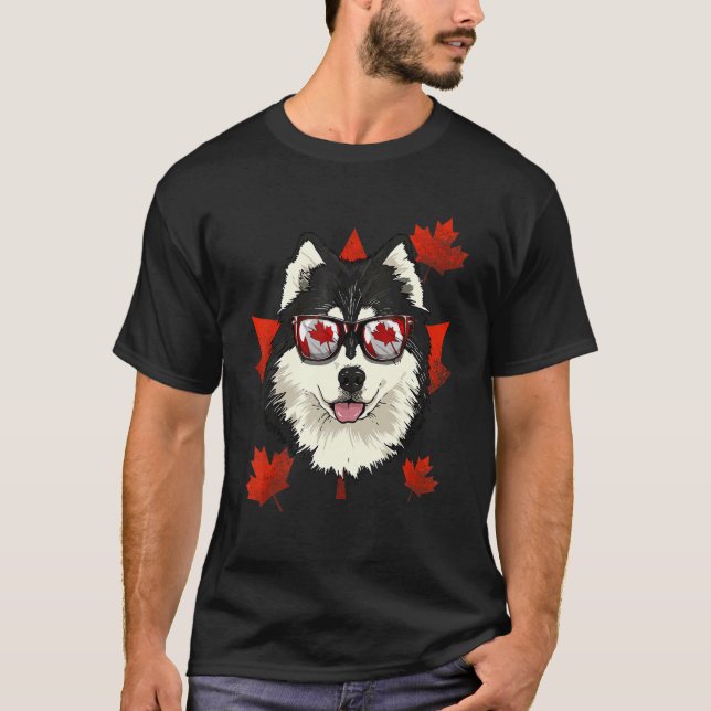 Camiseta Canadiense Alaskan Malamute Maple Tree Leaf Canada (Anverso)