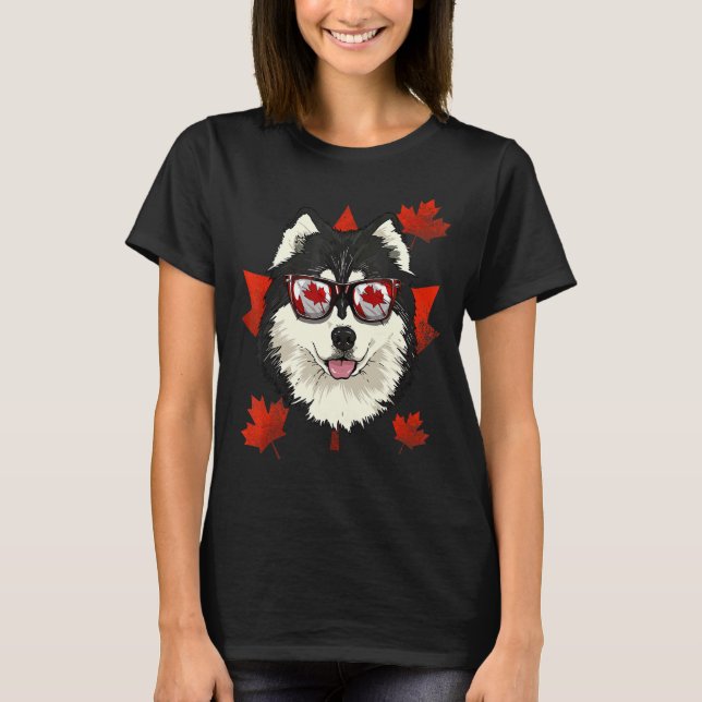 Camiseta Canadiense Alaskan Malamute Maple Tree Leaf Canada (Anverso)