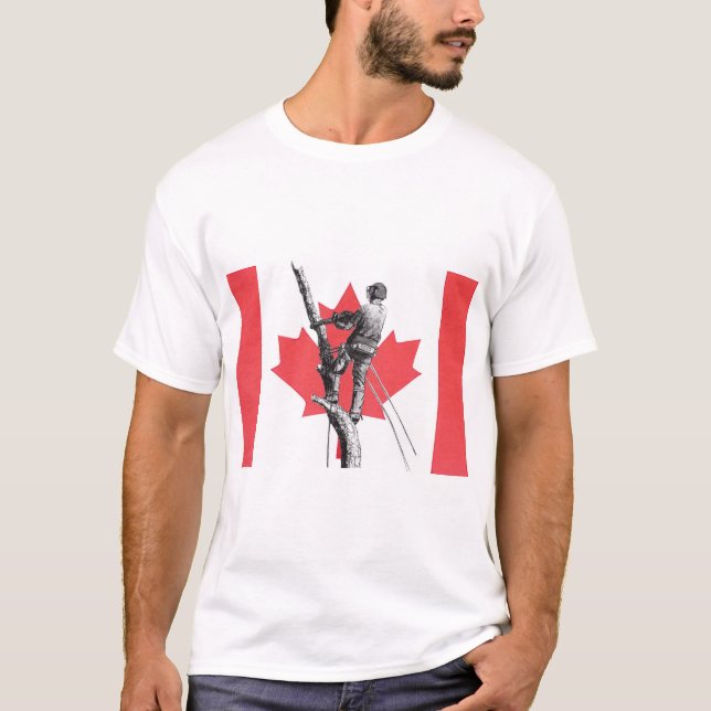Camiseta Canadiense Arborist Tree Surgeon Chainsaw. (Anverso)