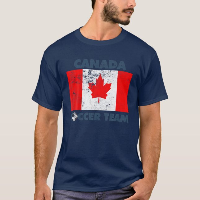 Camiseta Canadiense Bandera del equipo de fútbol de Canadá  (Anverso)