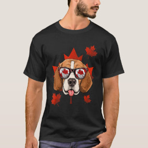 Camiseta Canadiense Beagle Maple Tree Leaf Canada Flag Masc