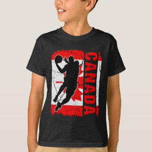 Camiseta Canadiense Bysketbyll Player Canada Flag Bysketbyl