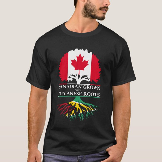 Camiseta Canadiense Creado con Raíces Guyanesas (Anverso)