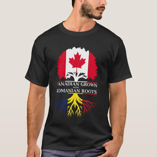 Camiseta Canadiense criado con raíces rumanas (Anverso)