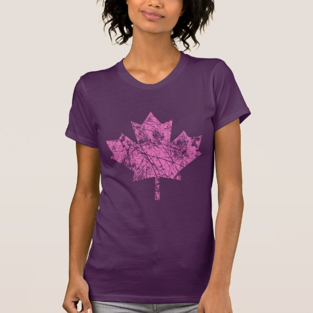 Camiseta Canadiense de hojas de arce al estilo grunge CANAD (Anverso)