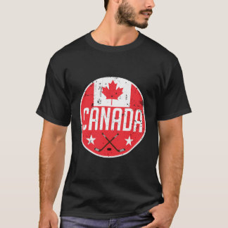 Camiseta Canadiense de la bandera de hockey sobre hielo