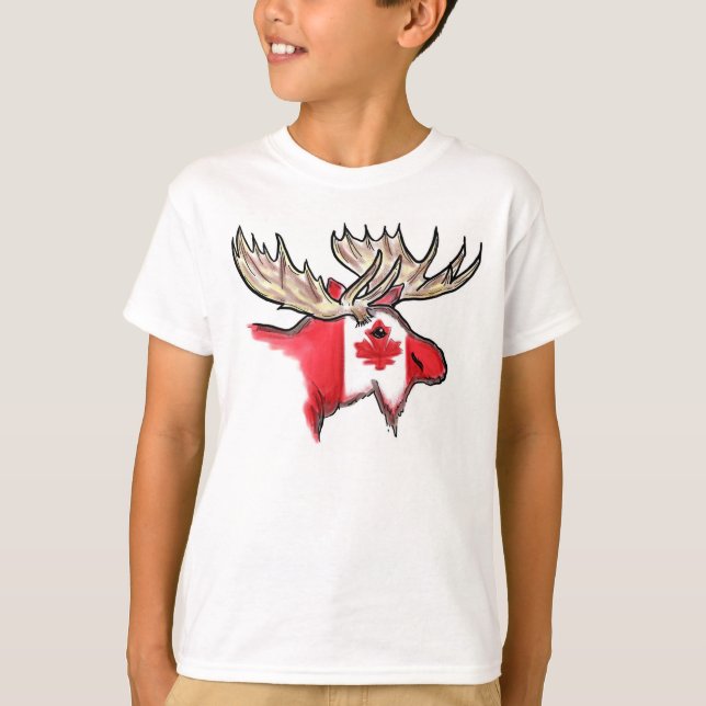 Camiseta canadiense de los alces de los muchachos (Anverso)