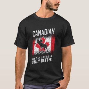 Camiseta Canadiense de Moose como una estadounidense solame