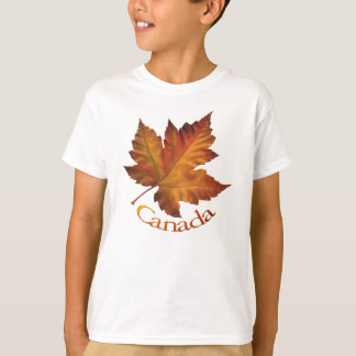 Camiseta canadiense de niños con hojas de arce