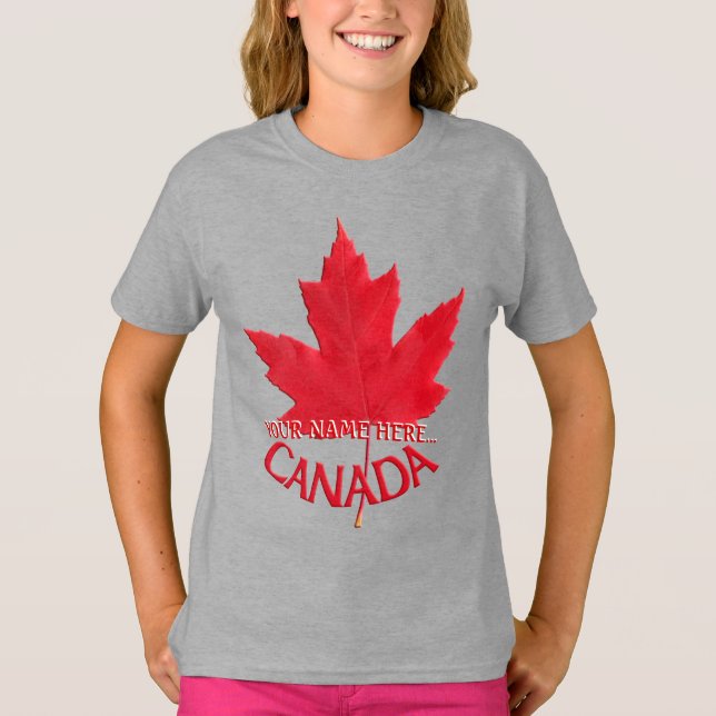 Camiseta canadiense de niños Nombre personalizado  (Anverso)