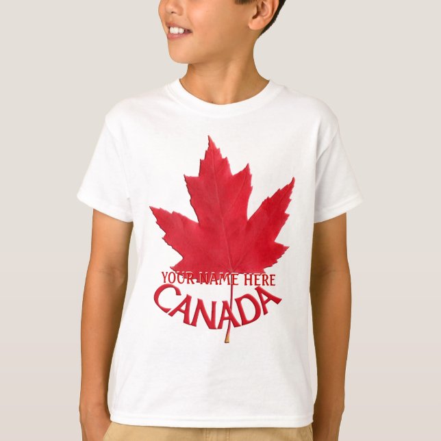 Camiseta canadiense de niños Nombre personalizado  (Anverso)