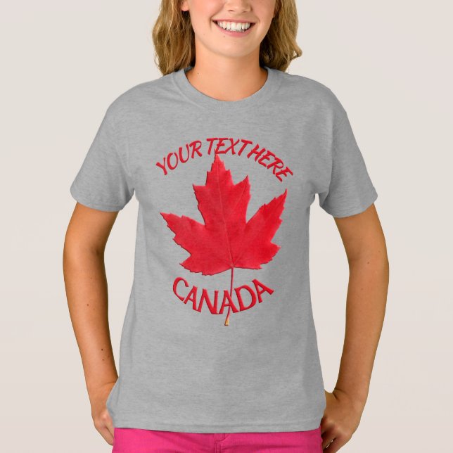 Camiseta canadiense de niños Nombre personalizado  (Anverso)