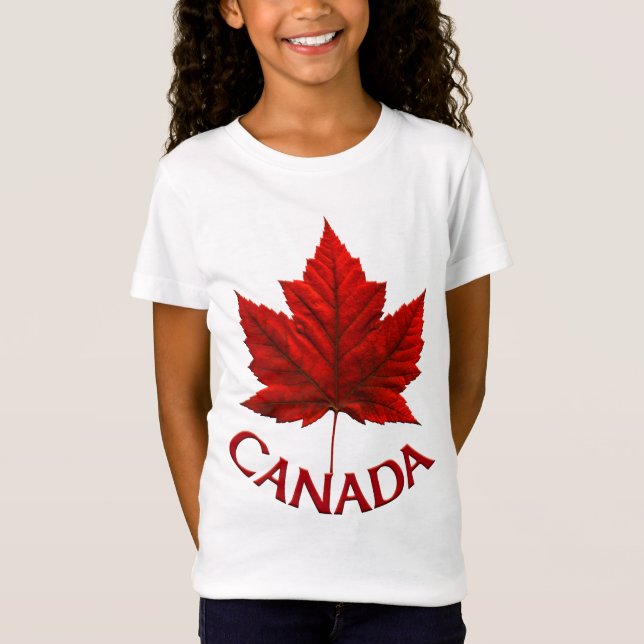 Camiseta canadiense de recuerdo para niños chica (Anverso)