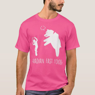 Camiseta Canadiense Fast Food Bear Cazando Camping Campers