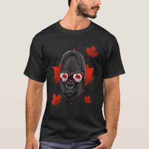 Camiseta Canadiense Gorilla Maple Tree Leaf Canada Flag Wil