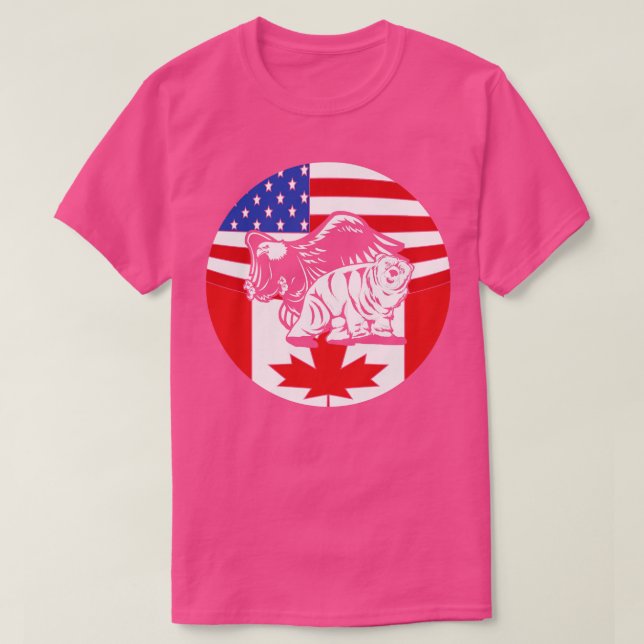 Camiseta Canadiense Ice Bear American Bald Eagle Bandera Es (Diseño del anverso)