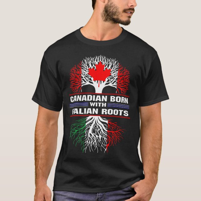 Camiseta Canadiense nacido con raíces italianas (Anverso)