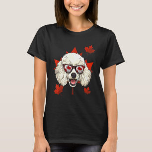 Camiseta Canadiense Poodle Maple Tree Leaf Canada Flag Pupp