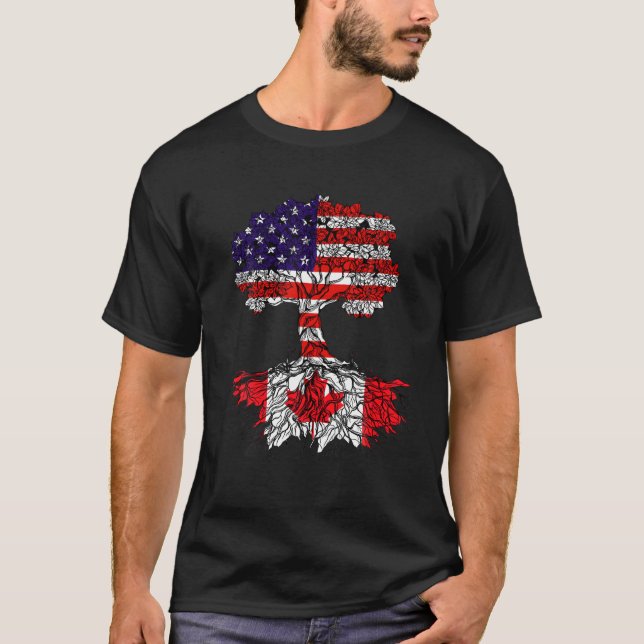 Camiseta Canadiense Roots American Groed Pride Love Bandera (Anverso)