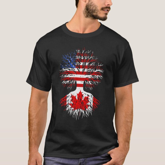 Camiseta Canadiense Roots American Grown Canada Flag Men Wo (Anverso)