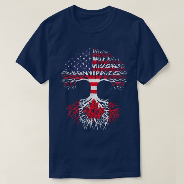 Camiseta Canadiense Roots American Grown Canada Flag T Men  (Diseño del anverso)