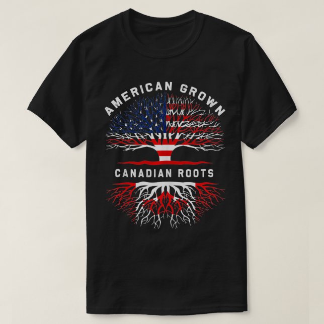 Camiseta Canadiense Roots American Grown Tree Family Herita (Diseño del anverso)