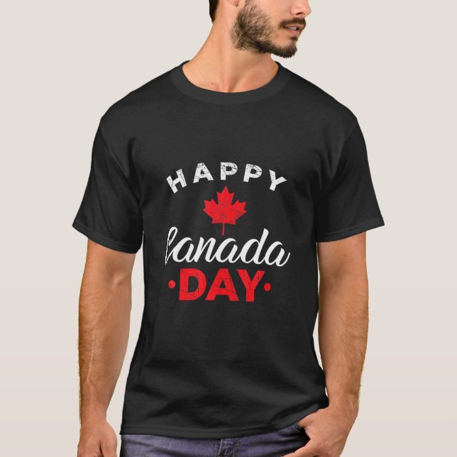 Camiseta Canadienses felices Día de Canadá Bandera canadien (Anverso)