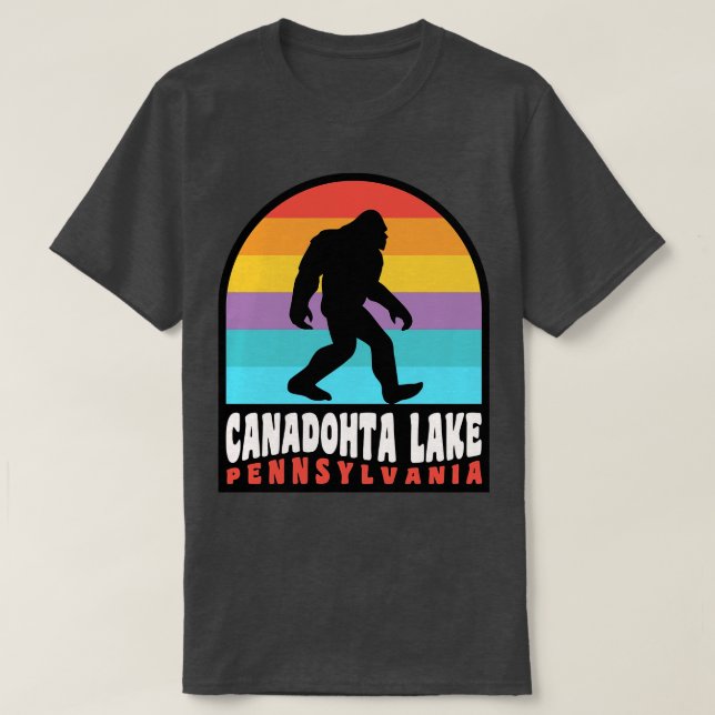 Camiseta Canadohta Lake Pennsylvania Retro Sunset (Diseño del anverso)