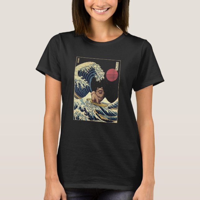 Camiseta Canagawa japonés chirano Perro surf (Anverso)