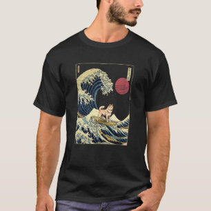 Camiseta Canagawa japonés jindo coreano perro de surf