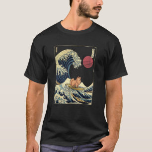 Camiseta Canagawa japonés Spitz alemán perro de surf