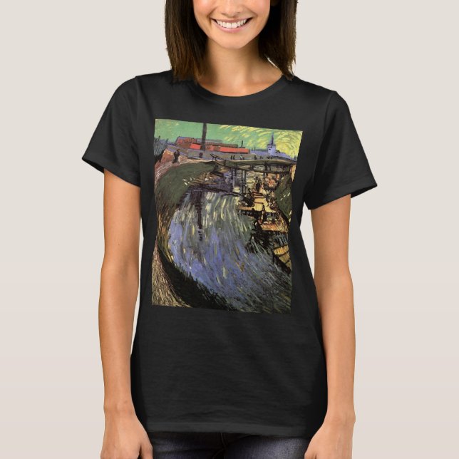 Camiseta Canal con mujeres lavadas por Vincent van Gogh (Anverso)