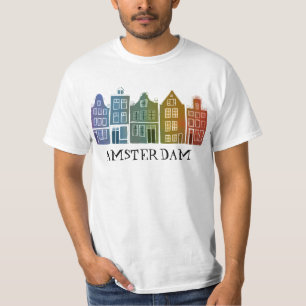 Camiseta Canal House Row Amsterdam Holanda Arcoiris Holand