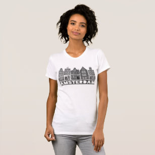 Camiseta Canal House Row Amsterdam Holanda Holanda B&W