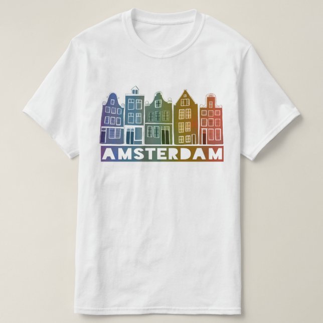 Camiseta Canal House Row Amsterdam Holanda Rainbow holandés (Diseño del anverso)