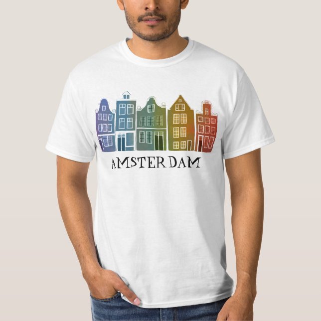 Camiseta Canal House Row Amsterdam Holanda Rainbow holandés (Anverso)