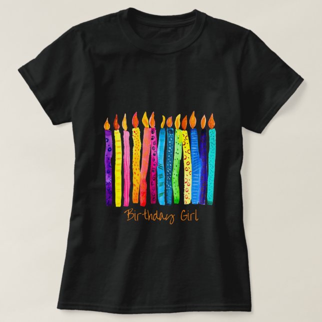 Camiseta Canales de cumpleaños de color agua (Diseño del anverso)