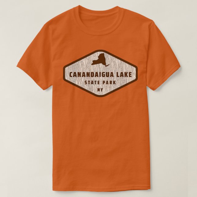 Camiseta Canandaigua Lake State Park New York Tree Log Text (Diseño del anverso)