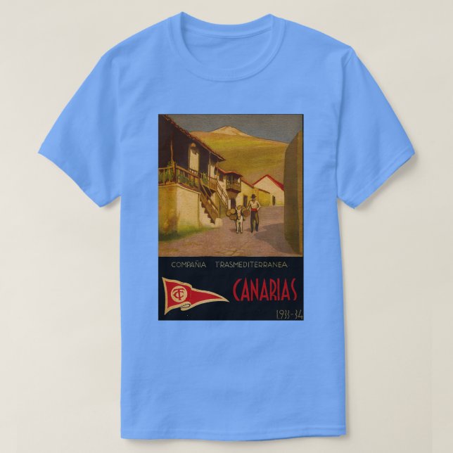 Camiseta Canarias vintage travel poster (Diseño del anverso)