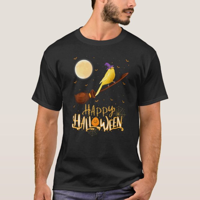 Camiseta Canary Ride Witch Shotgun Canary Bird Halloween (Anverso)