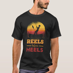 Camiseta Cañas Antes de Tacones   Mujeres Pescando
