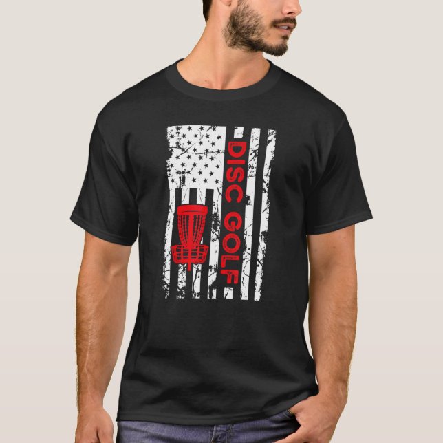 Camiseta Canasta de bandera de disco de golf (Anverso)