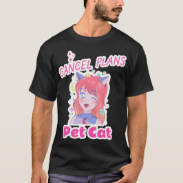 Camiseta Cancelar planes acariciar gato Gato amante Introve
