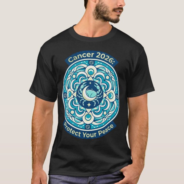 Camiseta Cancer 2026 Moonlit Crab Zodiac Mandala | Protect  (Anverso)