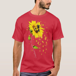 Camiseta Cáncer A de niños con mariposa de girasol de cinta