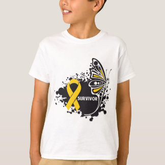 Camiseta Cáncer abstracto de Neuroblastoma de la mariposa