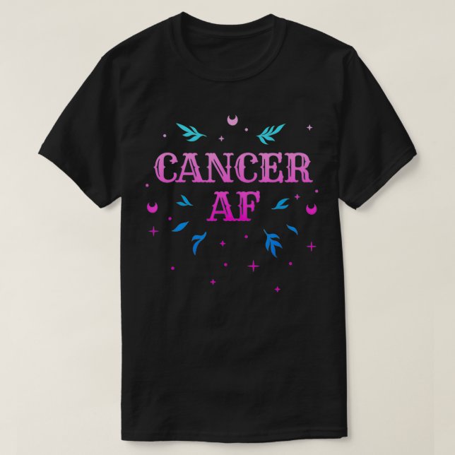 Camiseta Cáncer AF Cáncer rosa Rótulo Zodiaco Horóscopo Nac (Diseño del anverso)